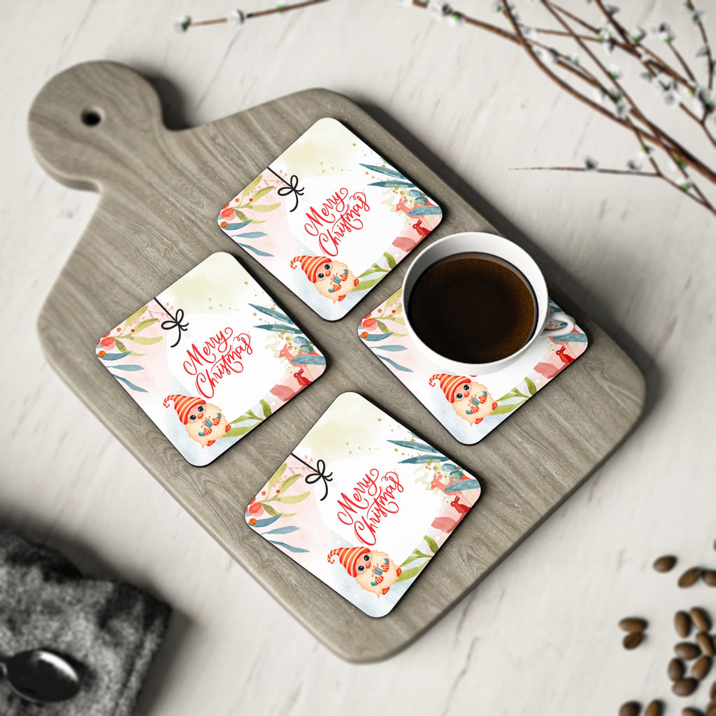 Santa Bush Gnome Coasters