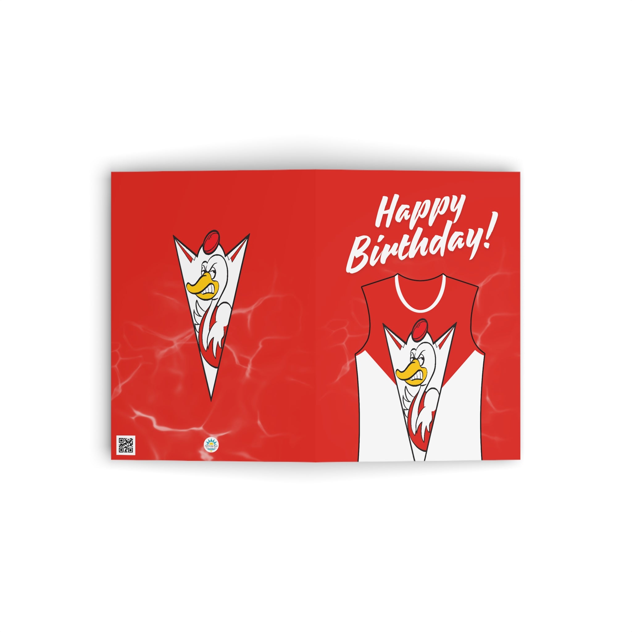 Red & White - Football Birthday Card