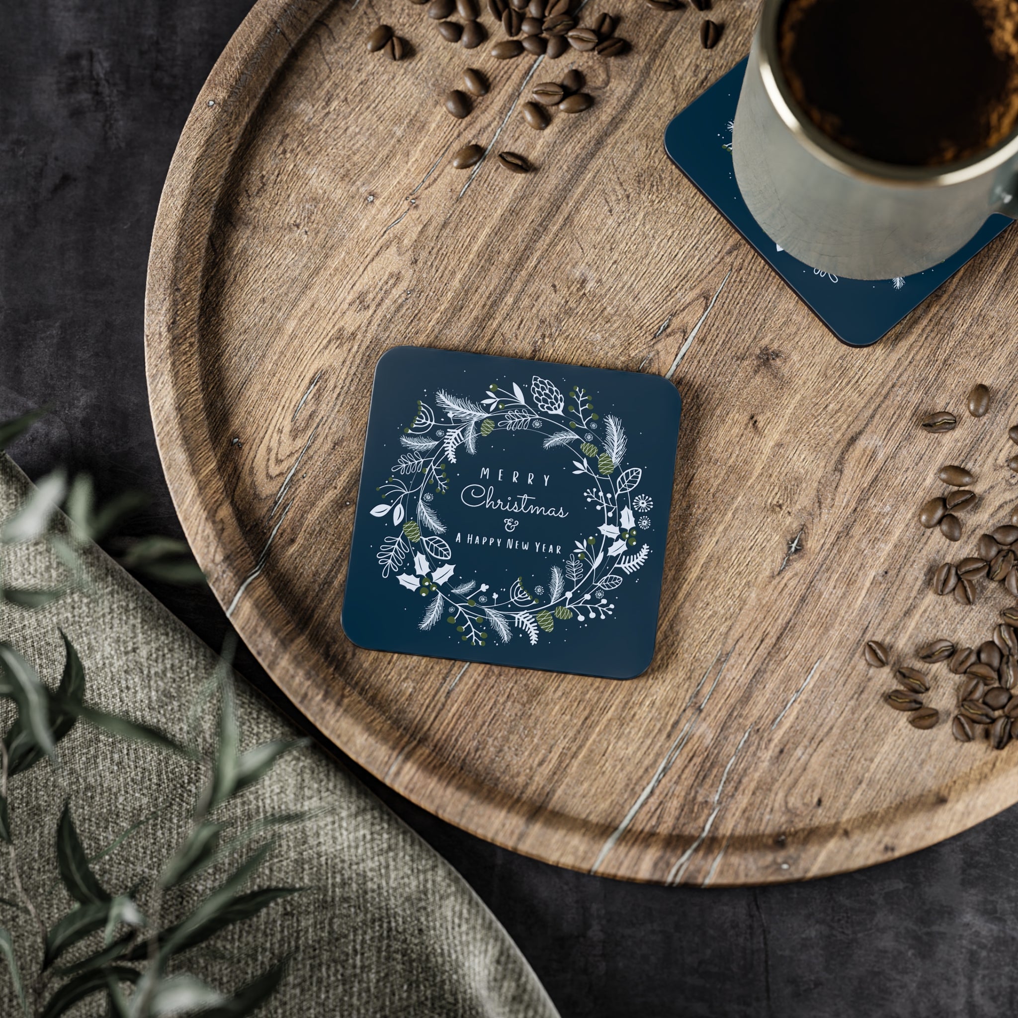 Christmas Boho Blue Coasters