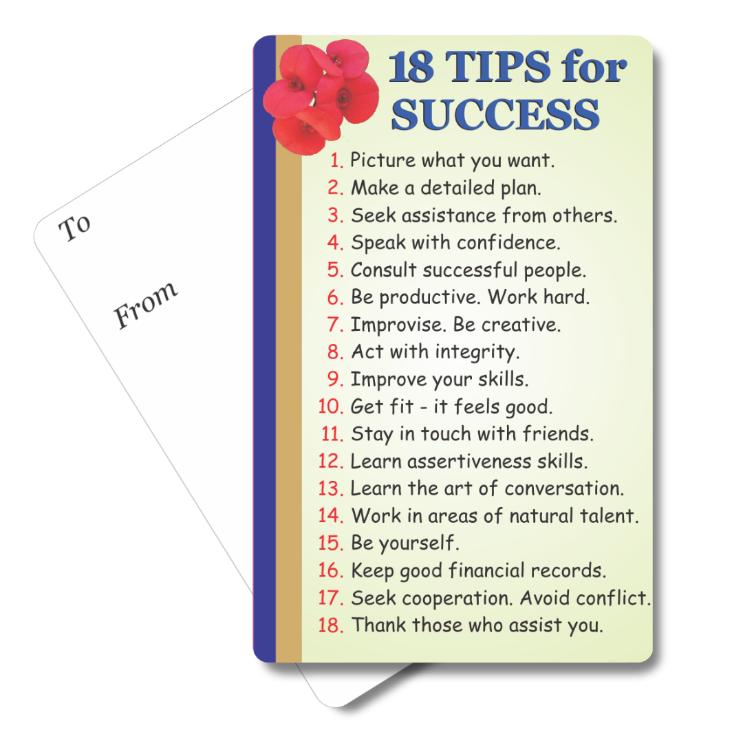 18 Tips for Success Mini Pocket Card