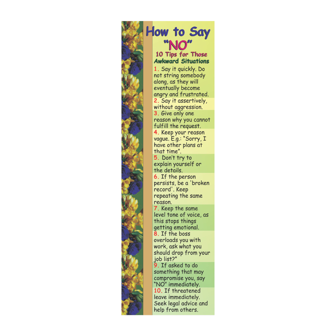 How to say NO Bookmark