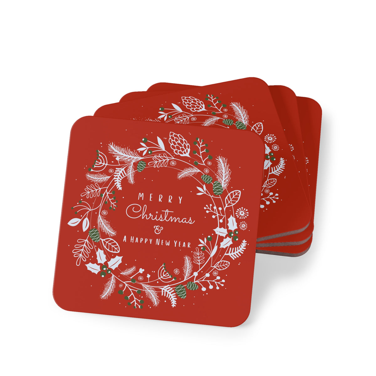 Christmas Boho Red Coasters