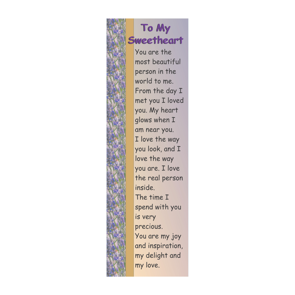 To My Sweetheart Bookmark