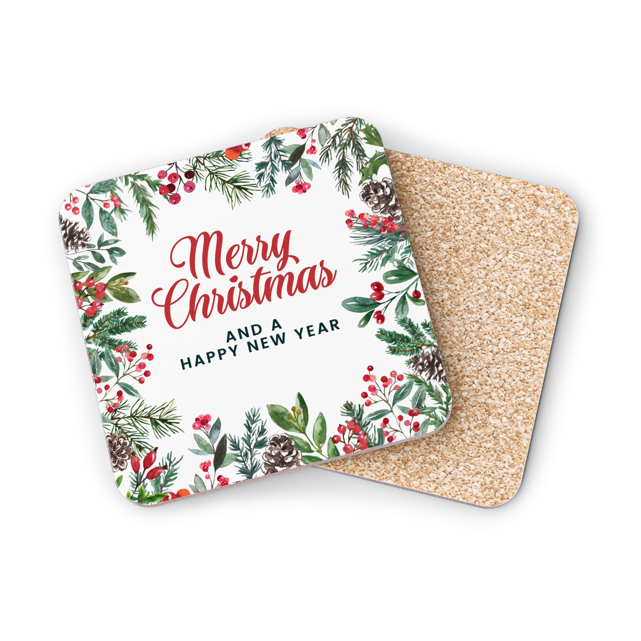 Merry Holly Christmas Coasters