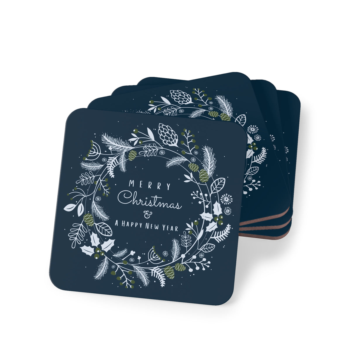 Christmas Boho Blue Coasters