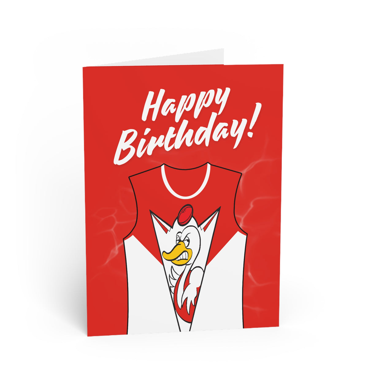 Red & White - Football Birthday Card