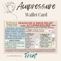 Acupressure Wallet Card - Headache and Sinus Relief
