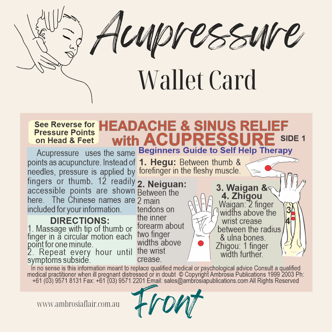 Acupressure Wallet Card - Headache and Sinus Relief