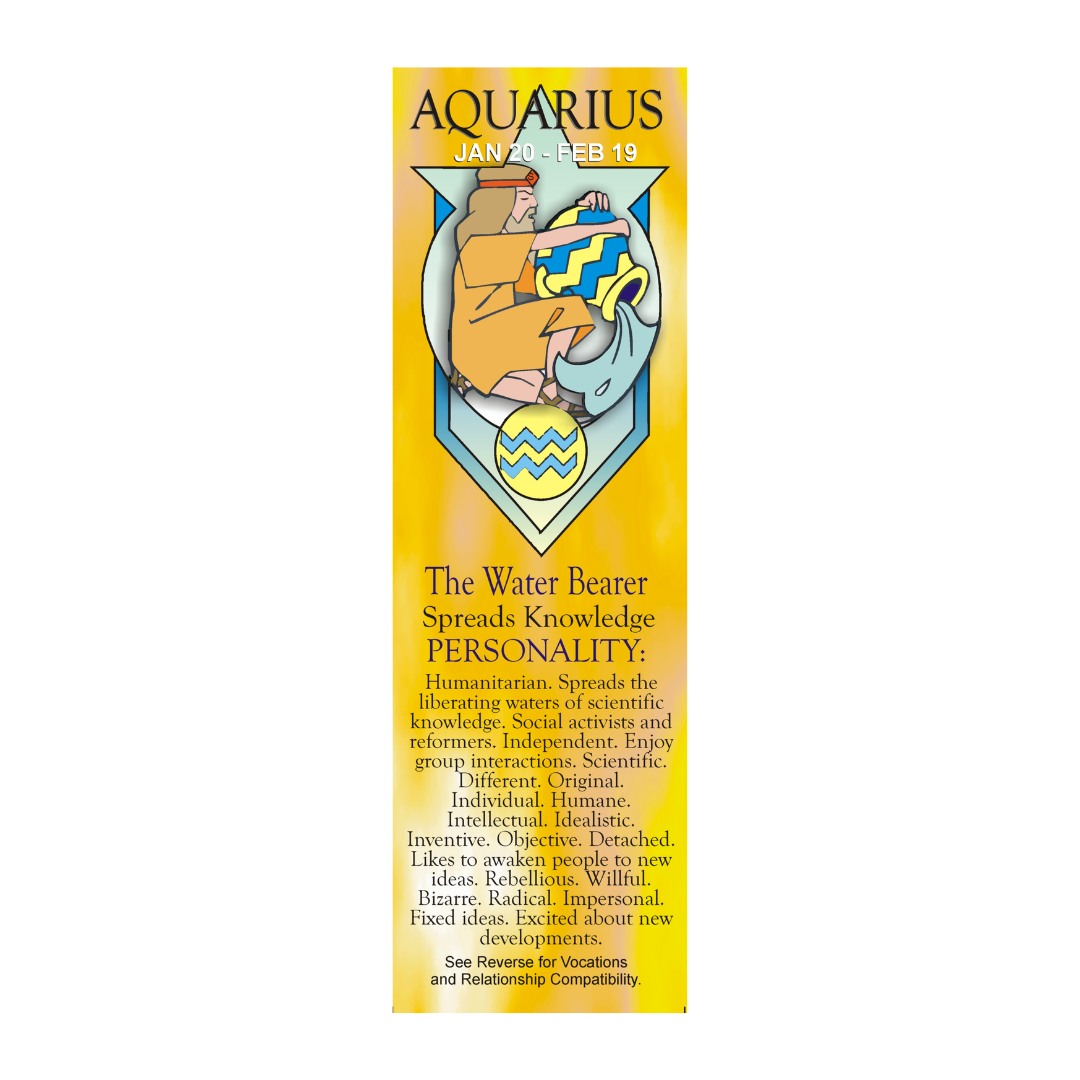 Aquarius Zodiac Bookmark - The Water Bearer