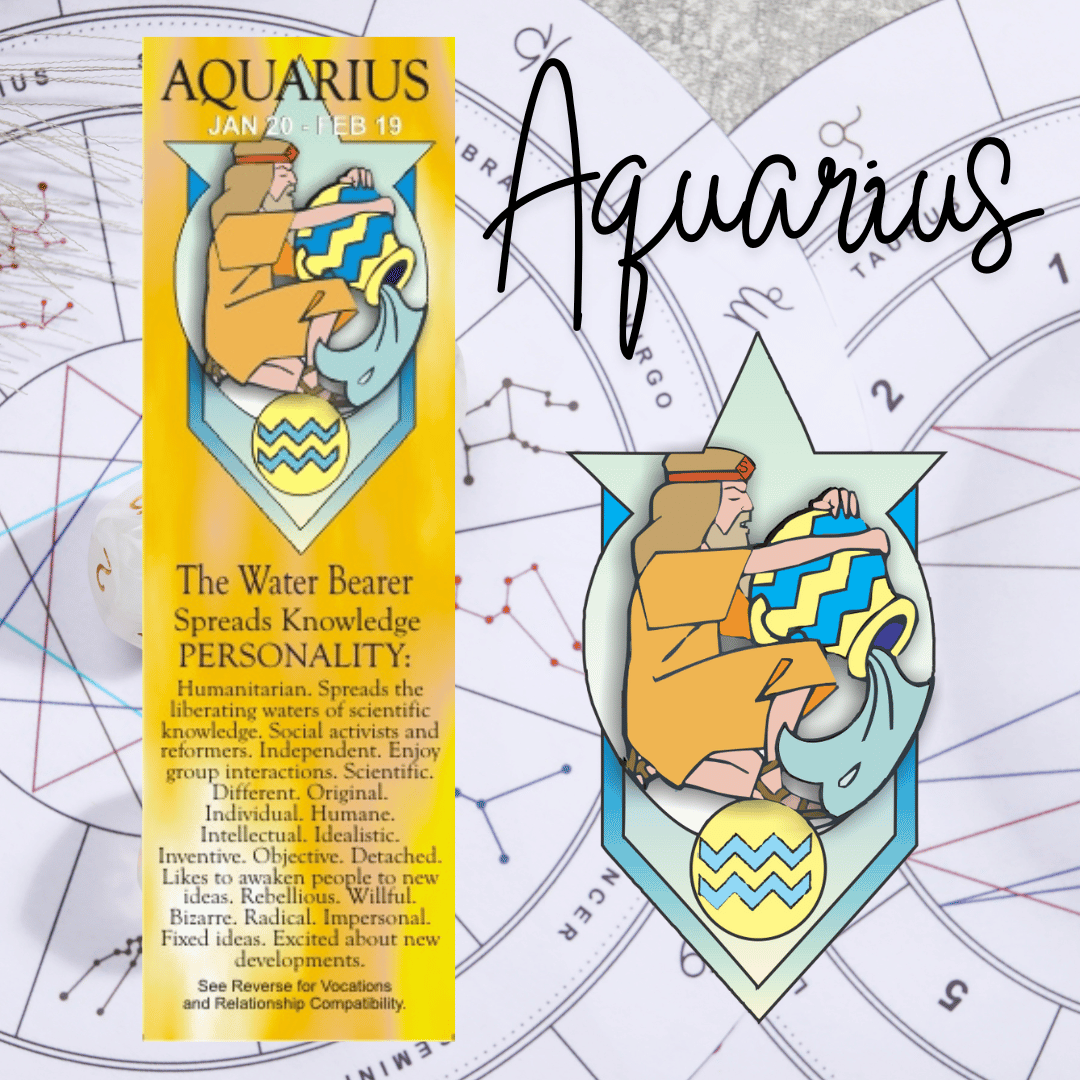 Aquarius Zodiac Bookmark - The Water Bearer
