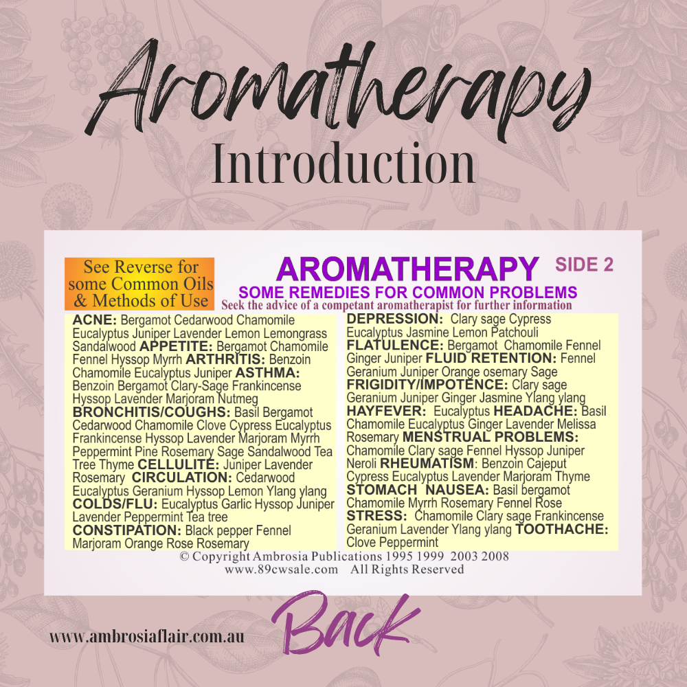 Aromatherapy Beginner's Wallet Card - Alternative Healing