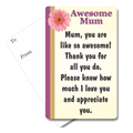 Awesome Mum Mini Pocket Card