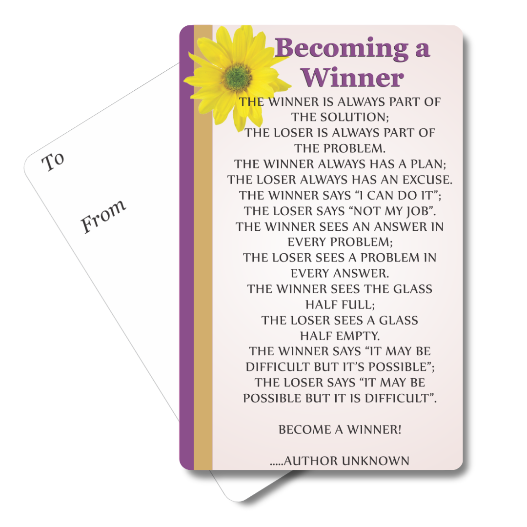 Becoming a Winner Mini Pocket Card