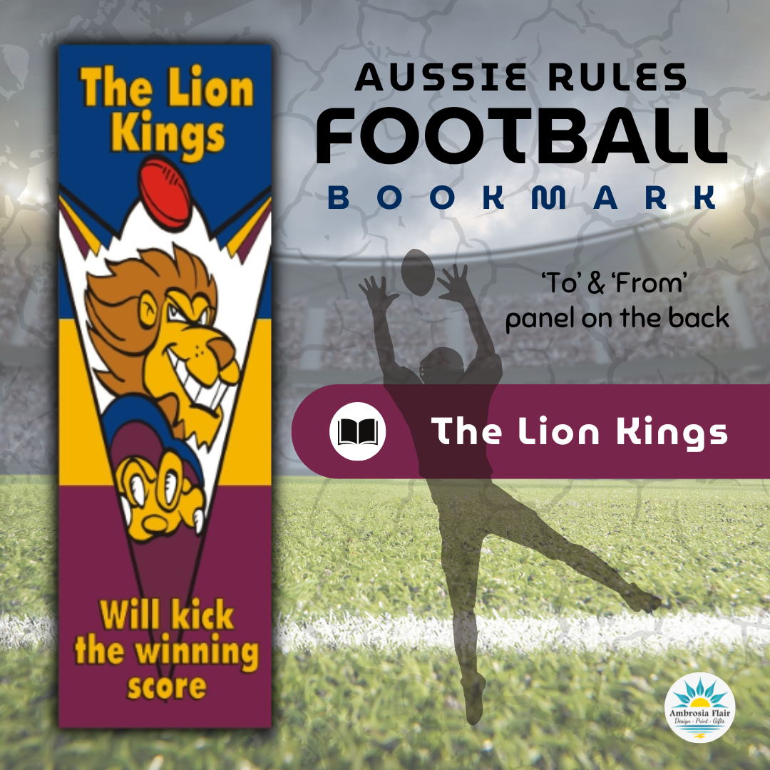 Lion Kings Footy Bookmark