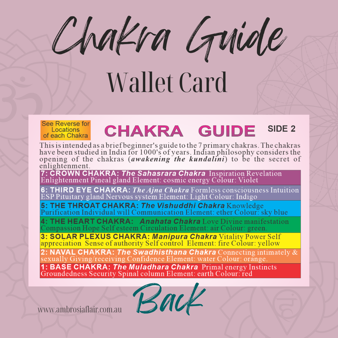 Chakra Beginner's Wallet Card - Alternative Healing