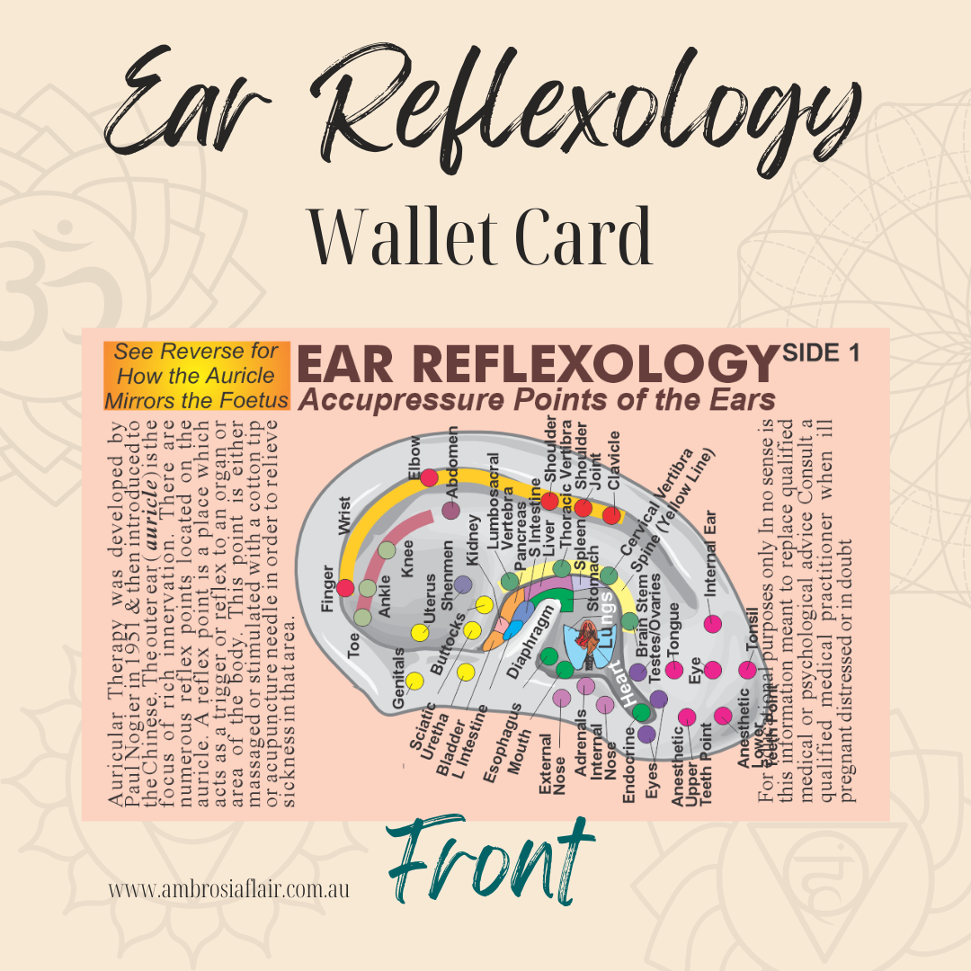 Ear Reflexology Wallet Card - Alternative Healing