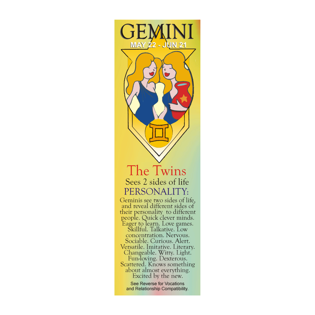 Gemini Zodiac Bookmark - The Twins