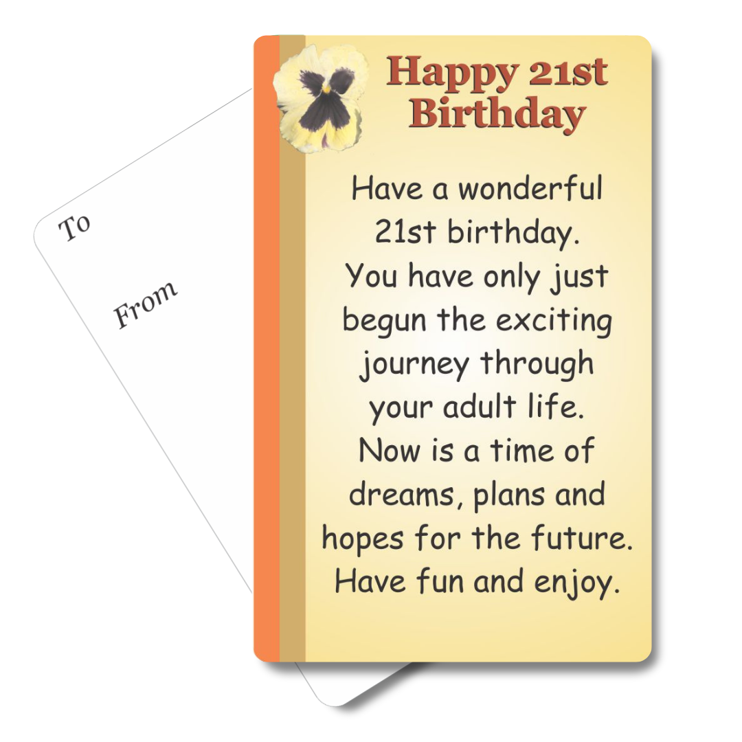 Happy 21st Birthday Mini Pocket Card