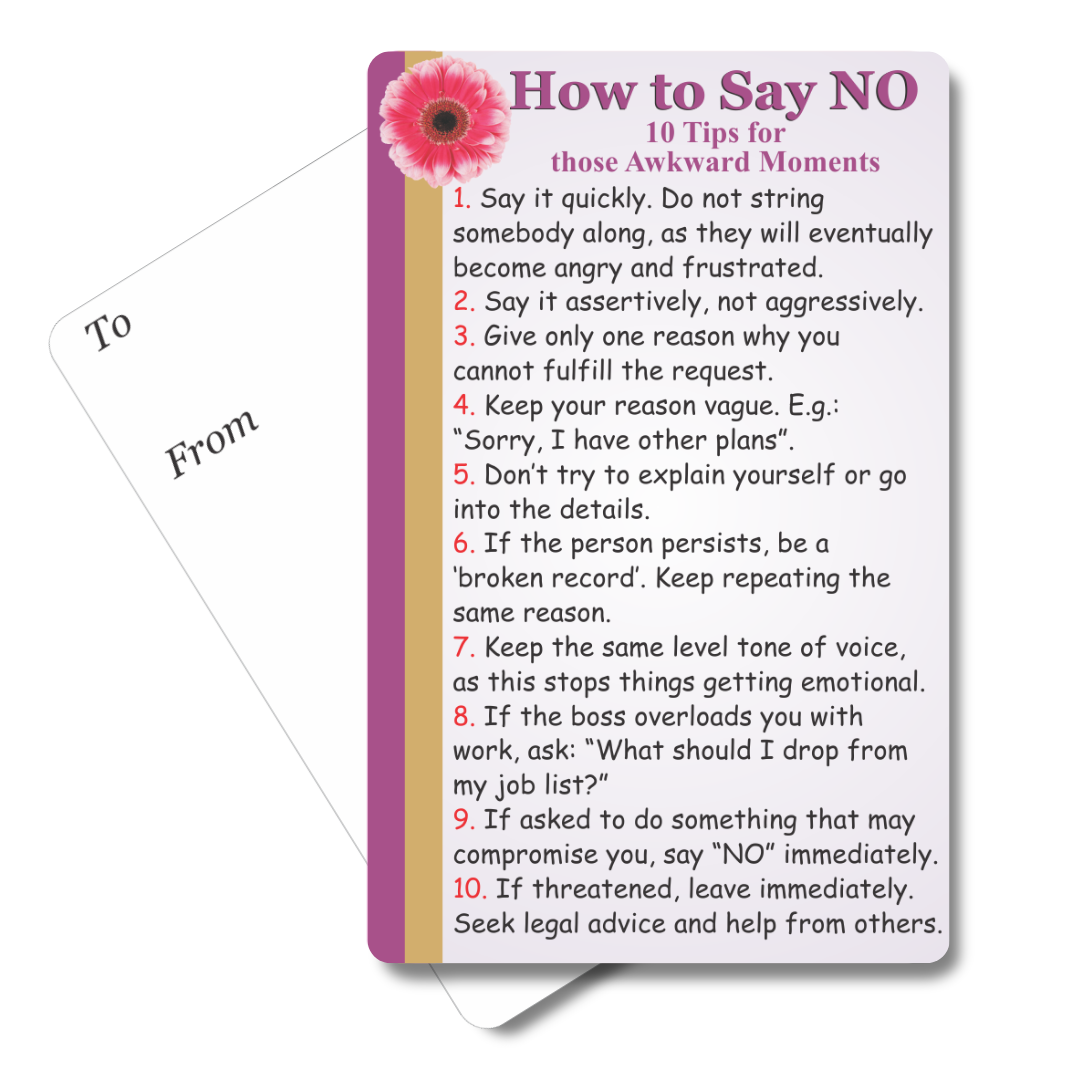 How to Say NO Mini Pocket Card