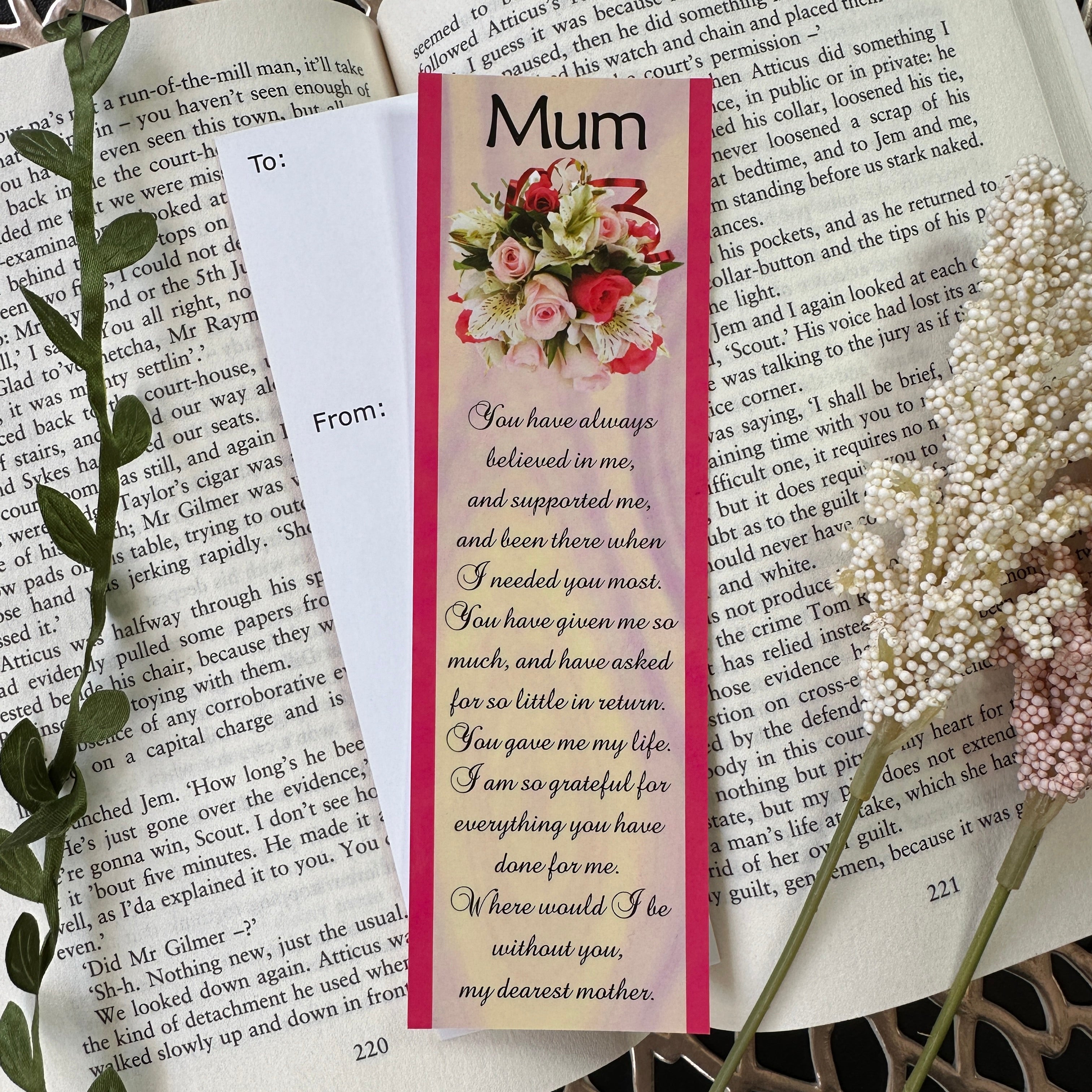 Mum - Heartfelt Bookmark