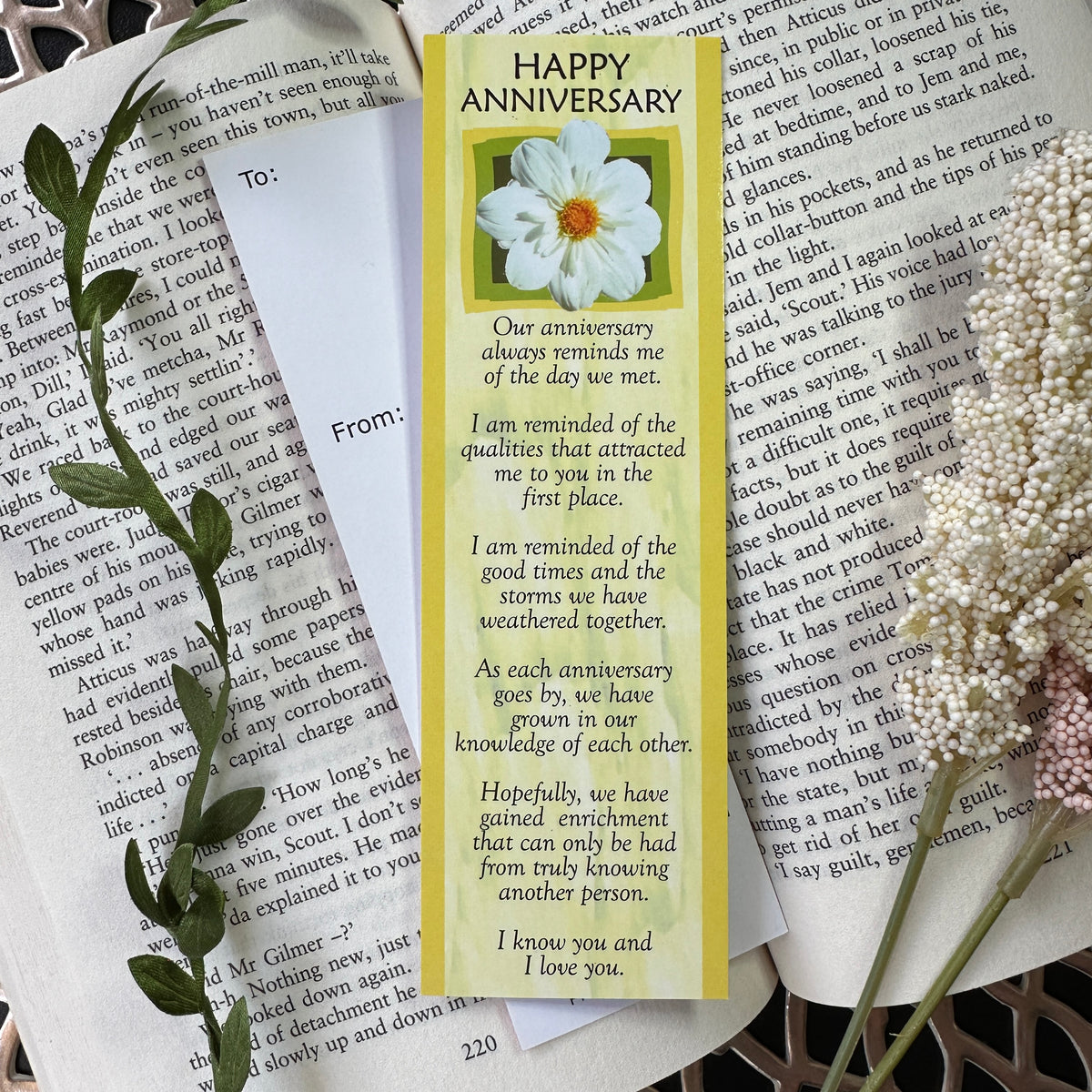 Happy Anniversary - Loving Memories Bookmark