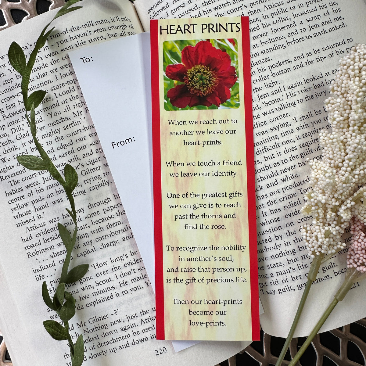Heart Prints - Touching Tribute Bookmark
