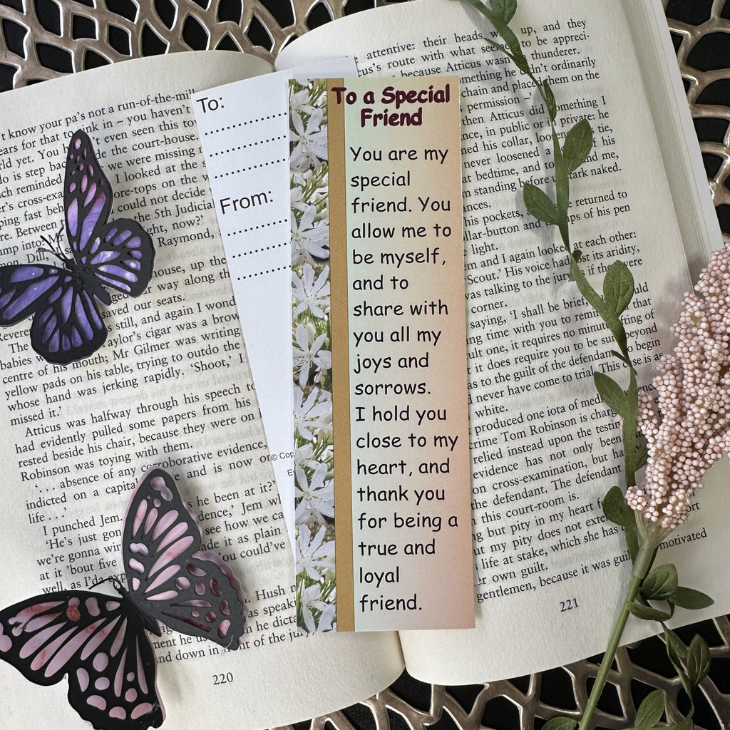 To a Special Friend Bookmark