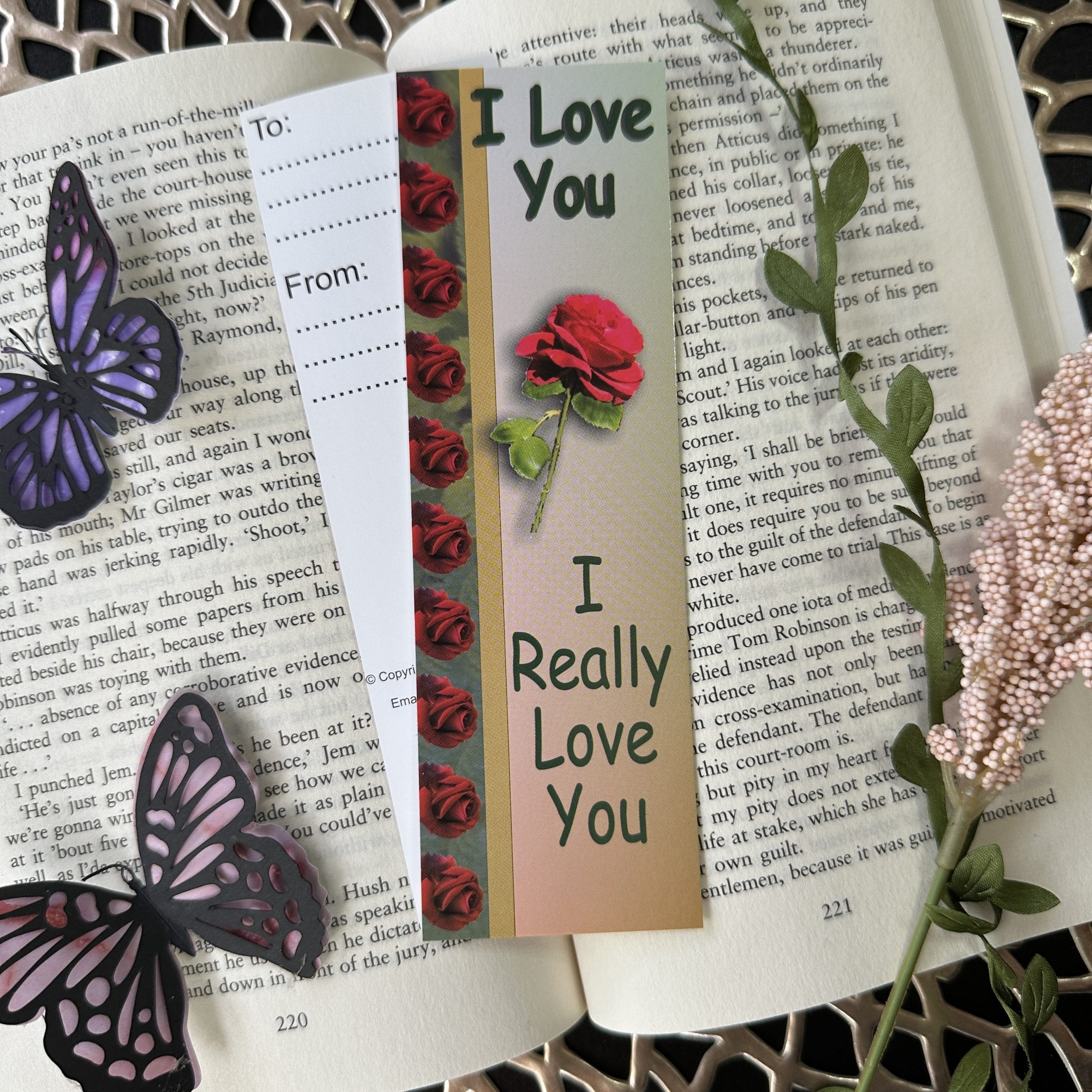 I Love You Bookmark