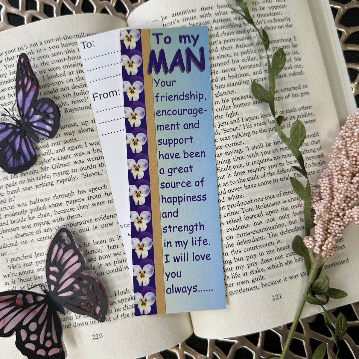 To My Man Bookmark