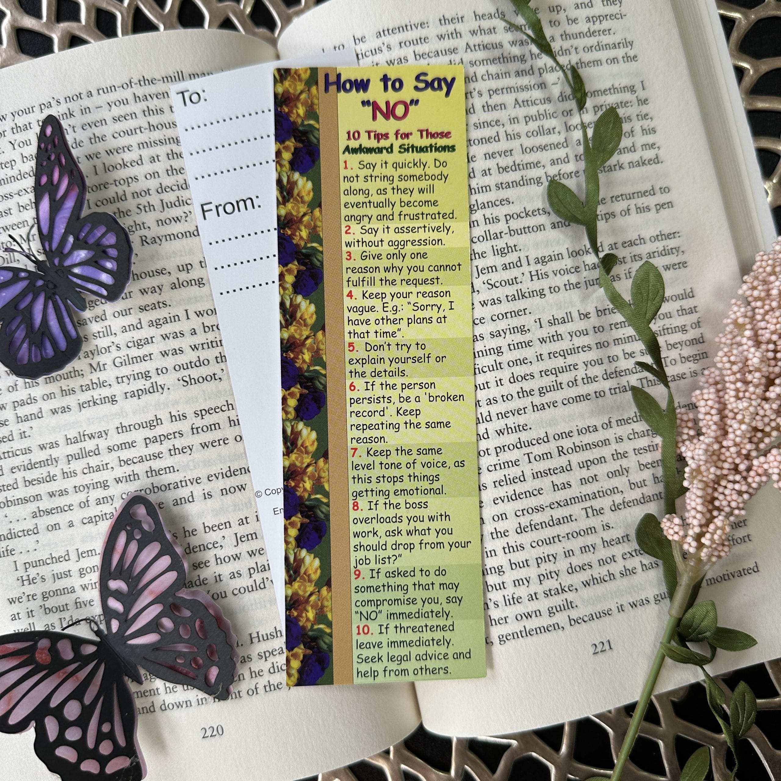 How to say NO Bookmark