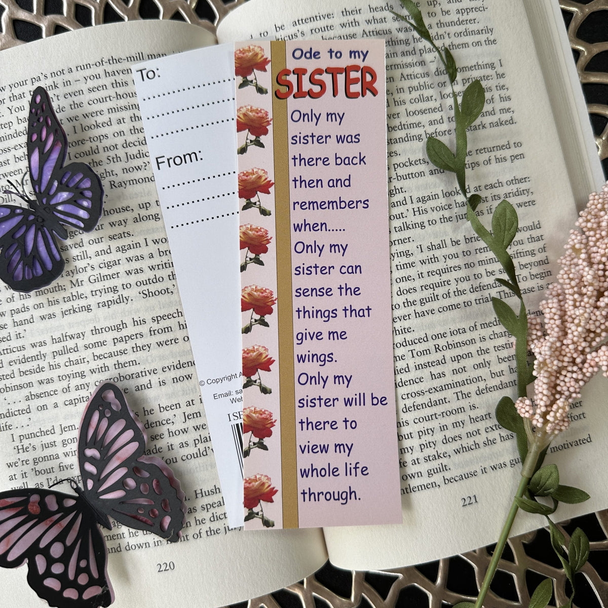 Ode to My Sister Bookmark
