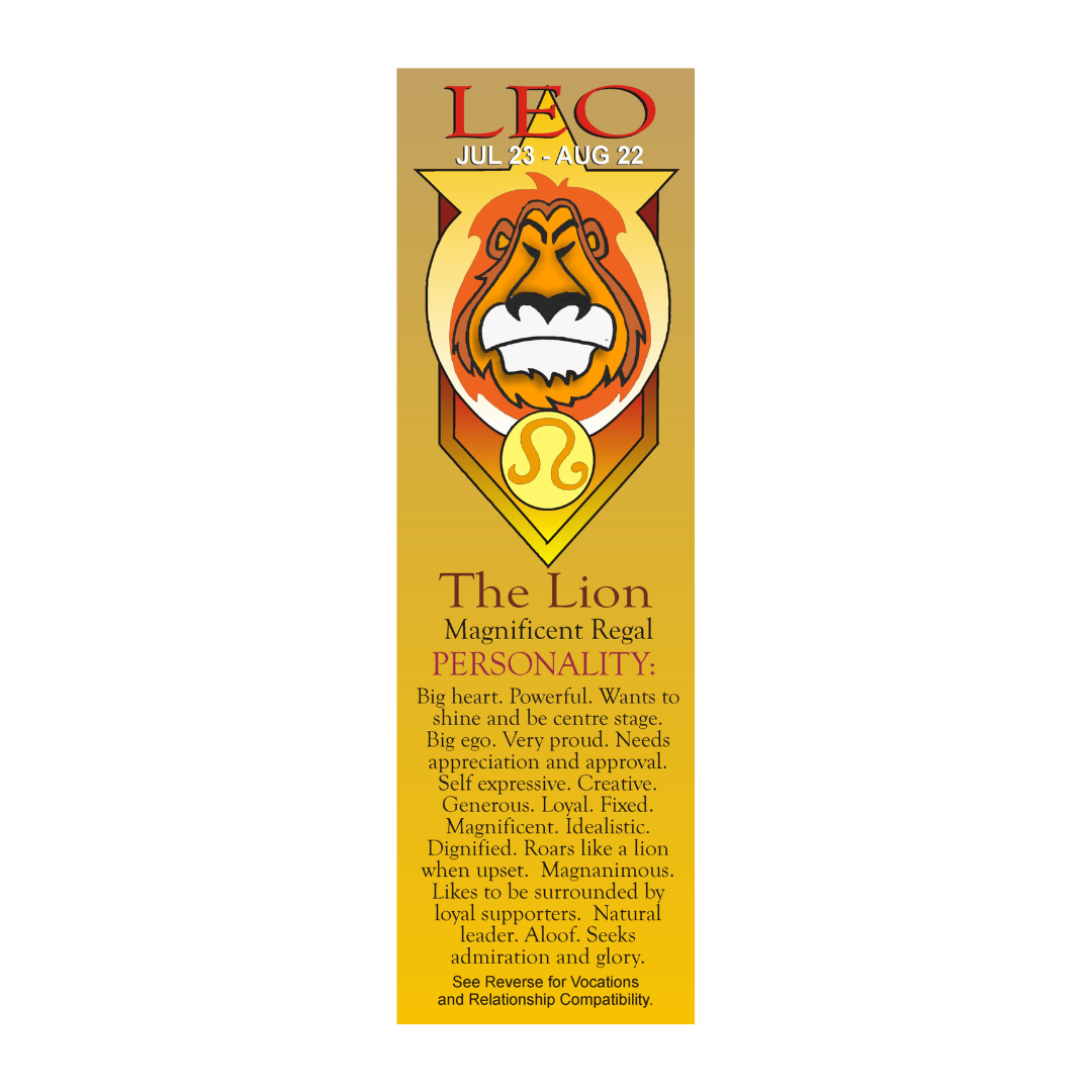 Leo Zodiac Bookmark - The Lion