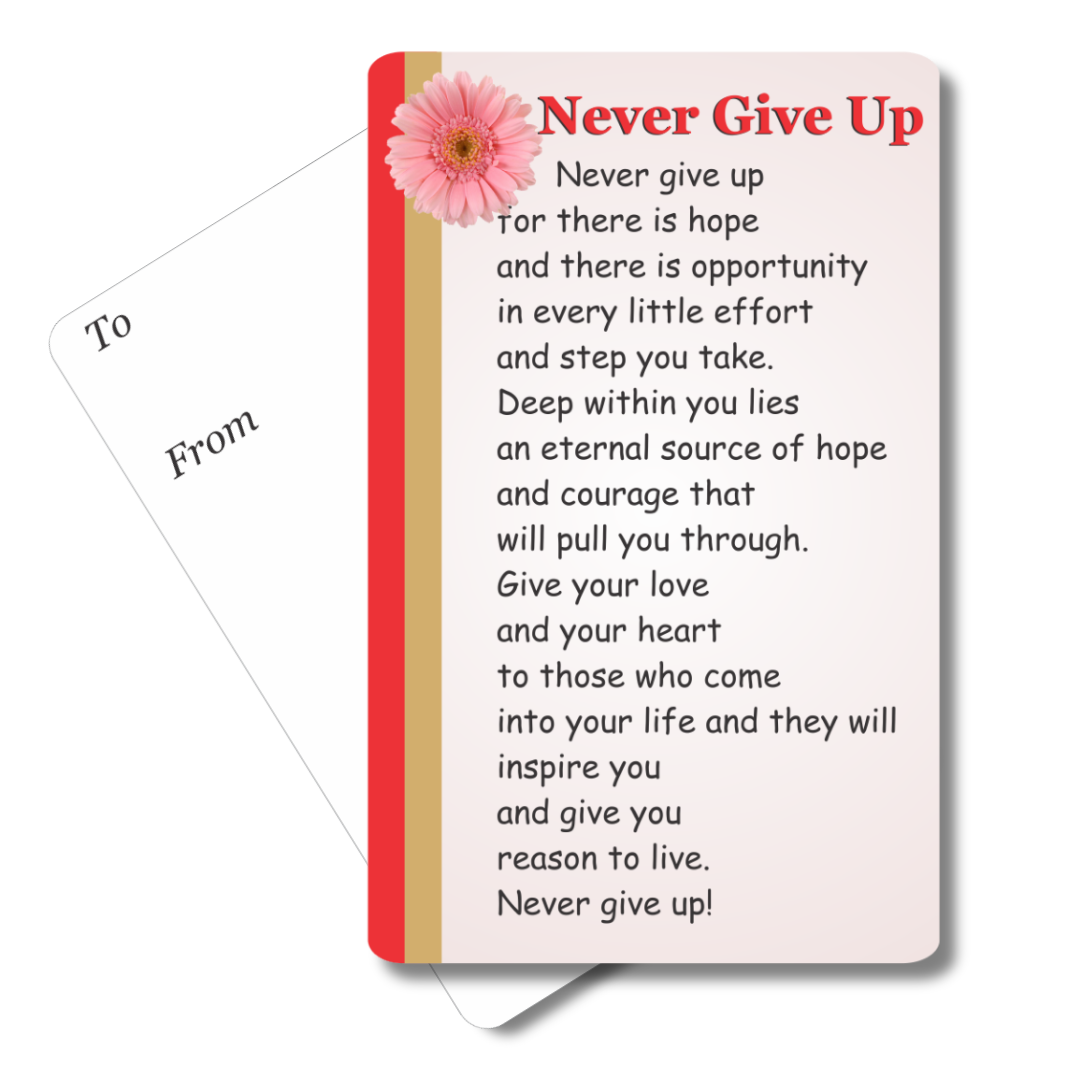 Never Give Up Mini Pocket Card