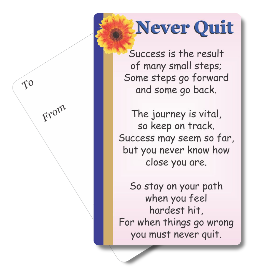 Never Quit Mini Pocket Card