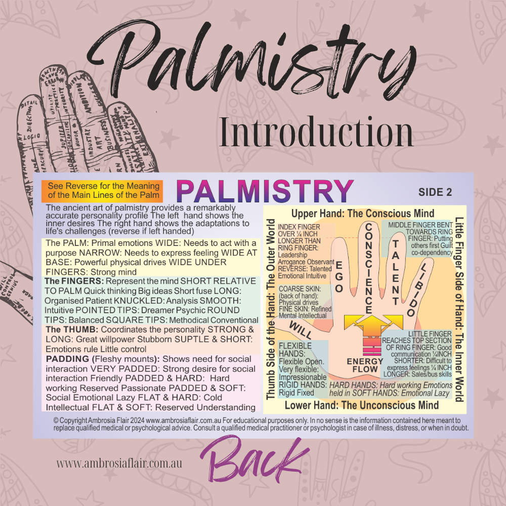 Palmistry Beginner's Wallet Card - Alternative Healing