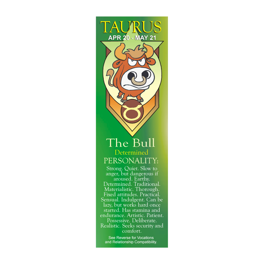 Taurus Zodiac Bookmark - The Bull