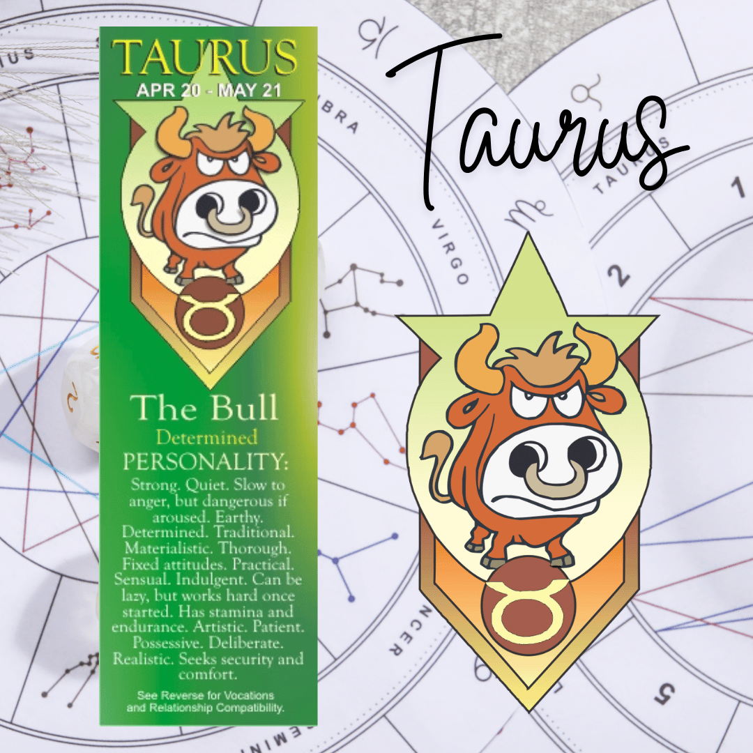 Taurus Zodiac Bookmark - The Bull