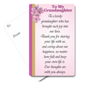 To My Granddaughter Mini Pocket Card